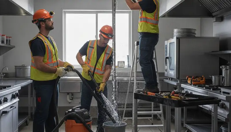 Emergency plumber repairing burst pipe in Miami, FL for fast home water damage response