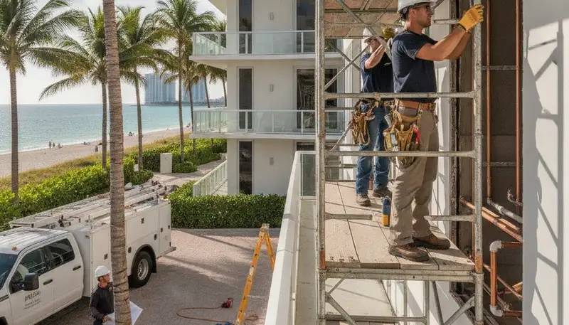 Miami, FL emergency plumber repairing a leak for a residential plumbing service