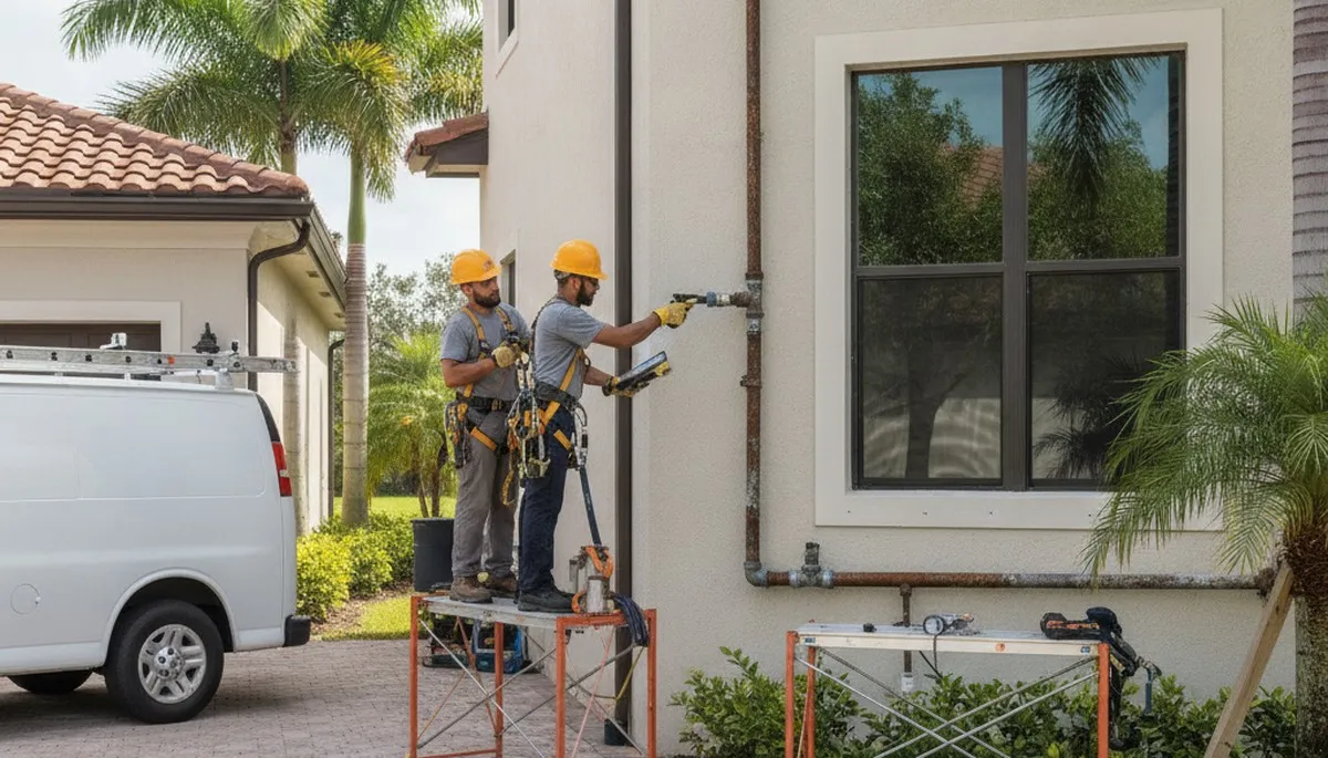 Miami, FL plumbing repair technician handling emergency service for a local home plumbing issue