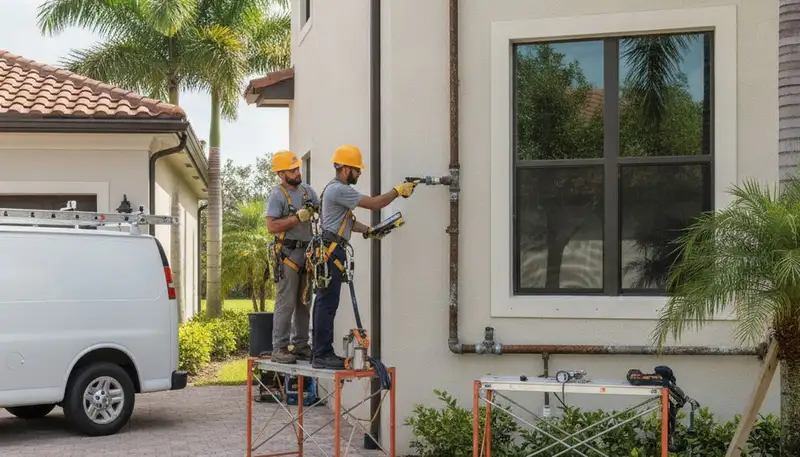 Miami, FL plumbing repair technician handling emergency service for a local home plumbing issue