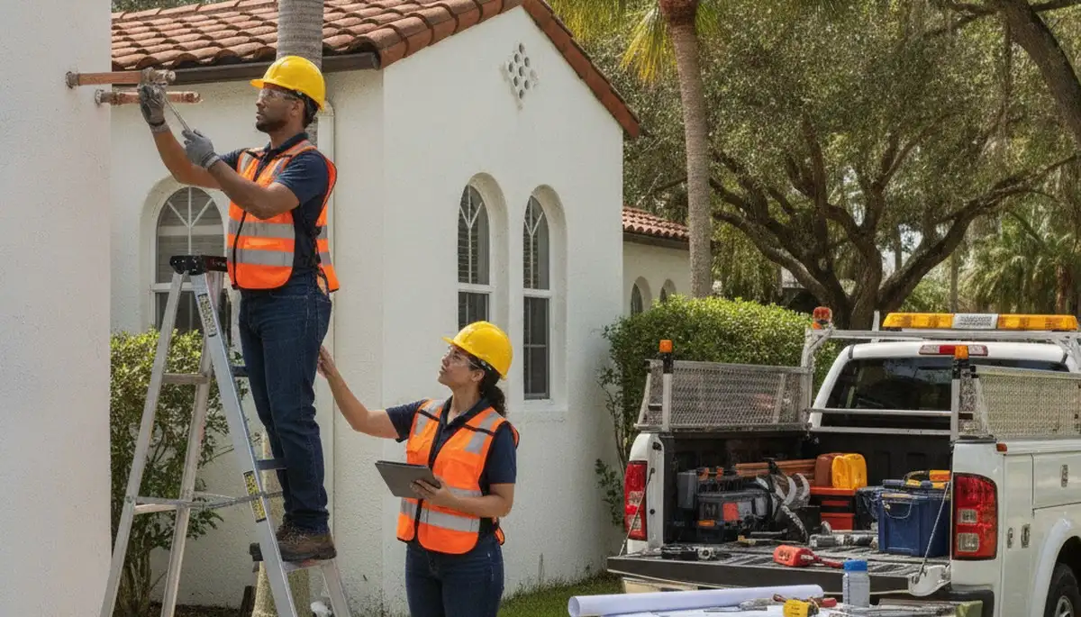 Miami, FL emergency plumber repairing a leak for a plumbing service call