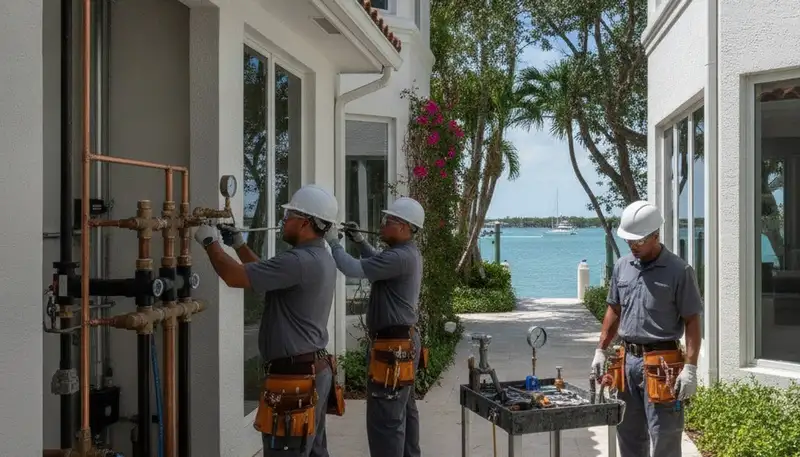 Miami, FL plumbing repair technician providing emergency residential pipe leak service
