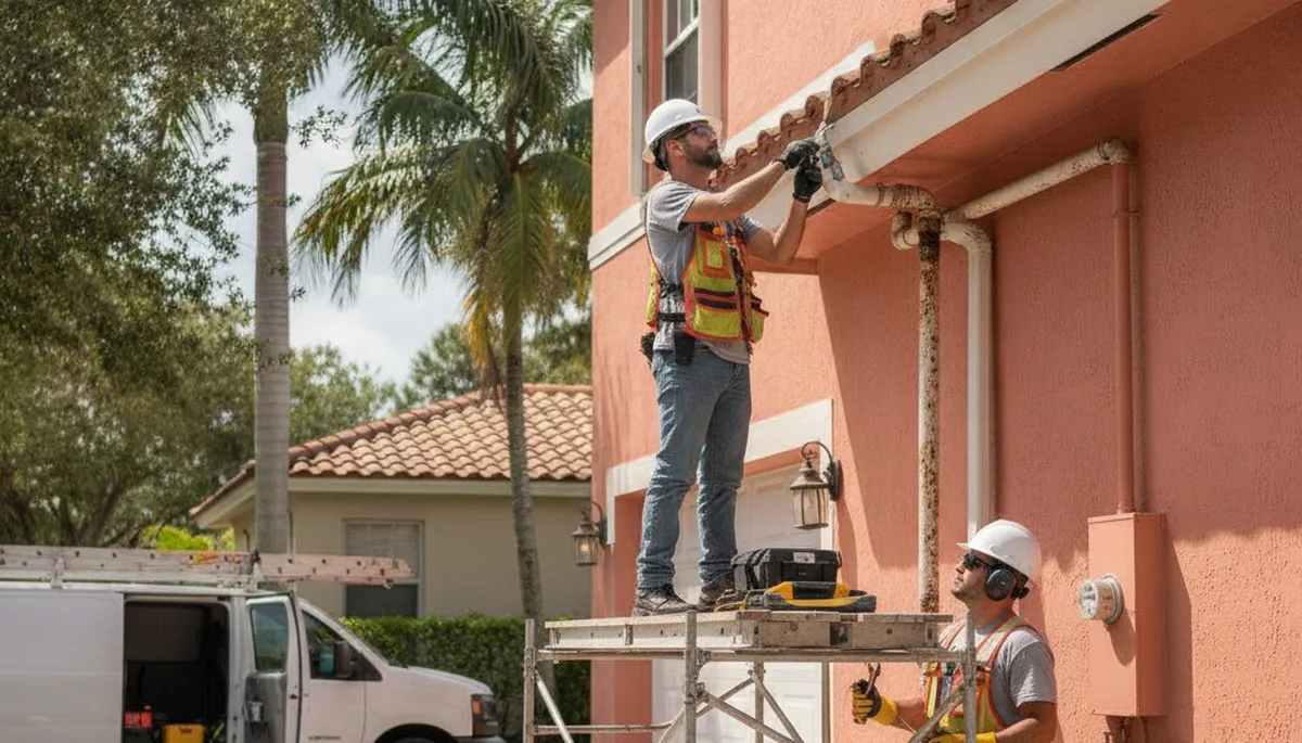 Plumber repairing a pipe in Miami, FL for emergency plumbing service