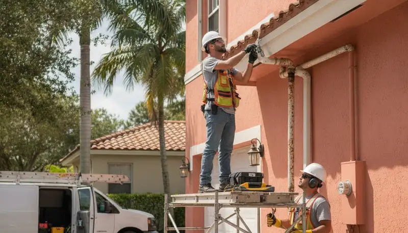 Plumber repairing a pipe in Miami, FL for emergency plumbing service