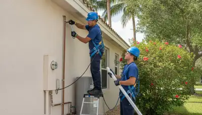 Miami, FL emergency plumber repairing a residential pipe leak with professional tools