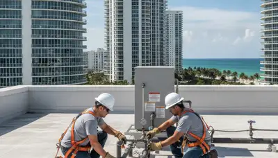 Plumbing repair service van in Miami, FL for emergency leak and drain repairs