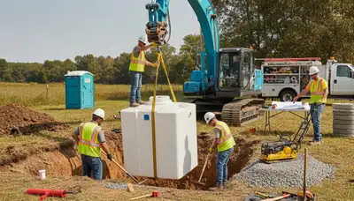 Septic tank installation for Miami, FL homes by On Call Plumbers, with site prep and final hookup